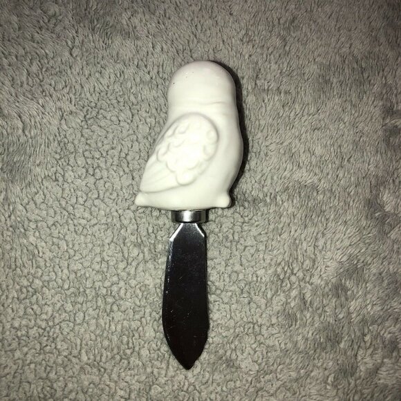 SET OF 2 SPREADERS W Ceramic Fox and Owl Handles Jam Butter Condiments - Picture 8 of 9